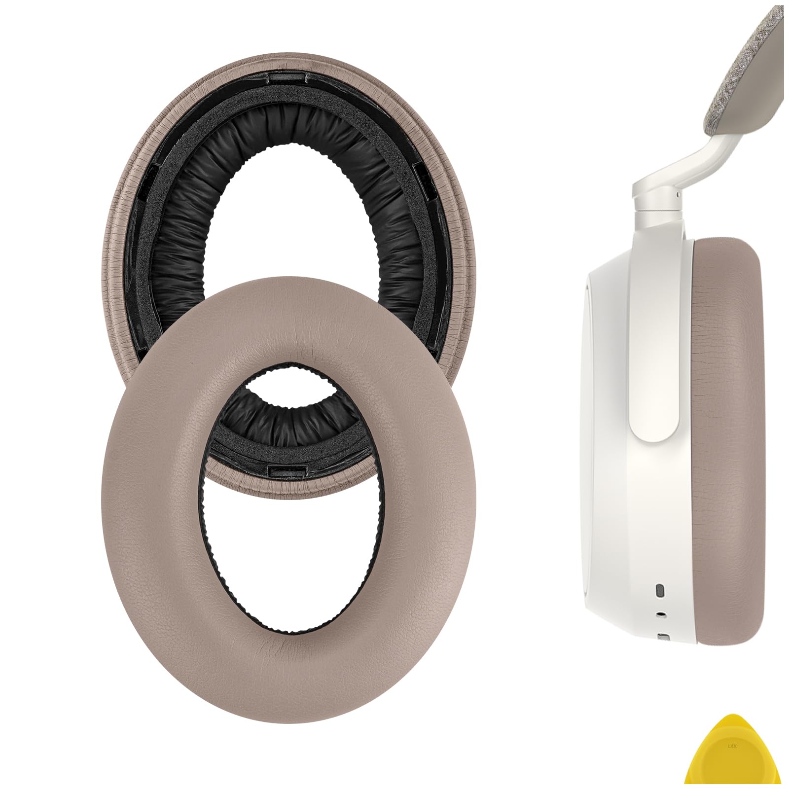 Geekria Replacement Ear Pads for Sennheiser Momentum 4 Wireless Over-Ear Headphones Ear Cushions, Repair Parts (Brown)