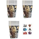Unique Star Wars Party Supplies Bundle Pack incudes 24 Paper Cups and 6Tattoos