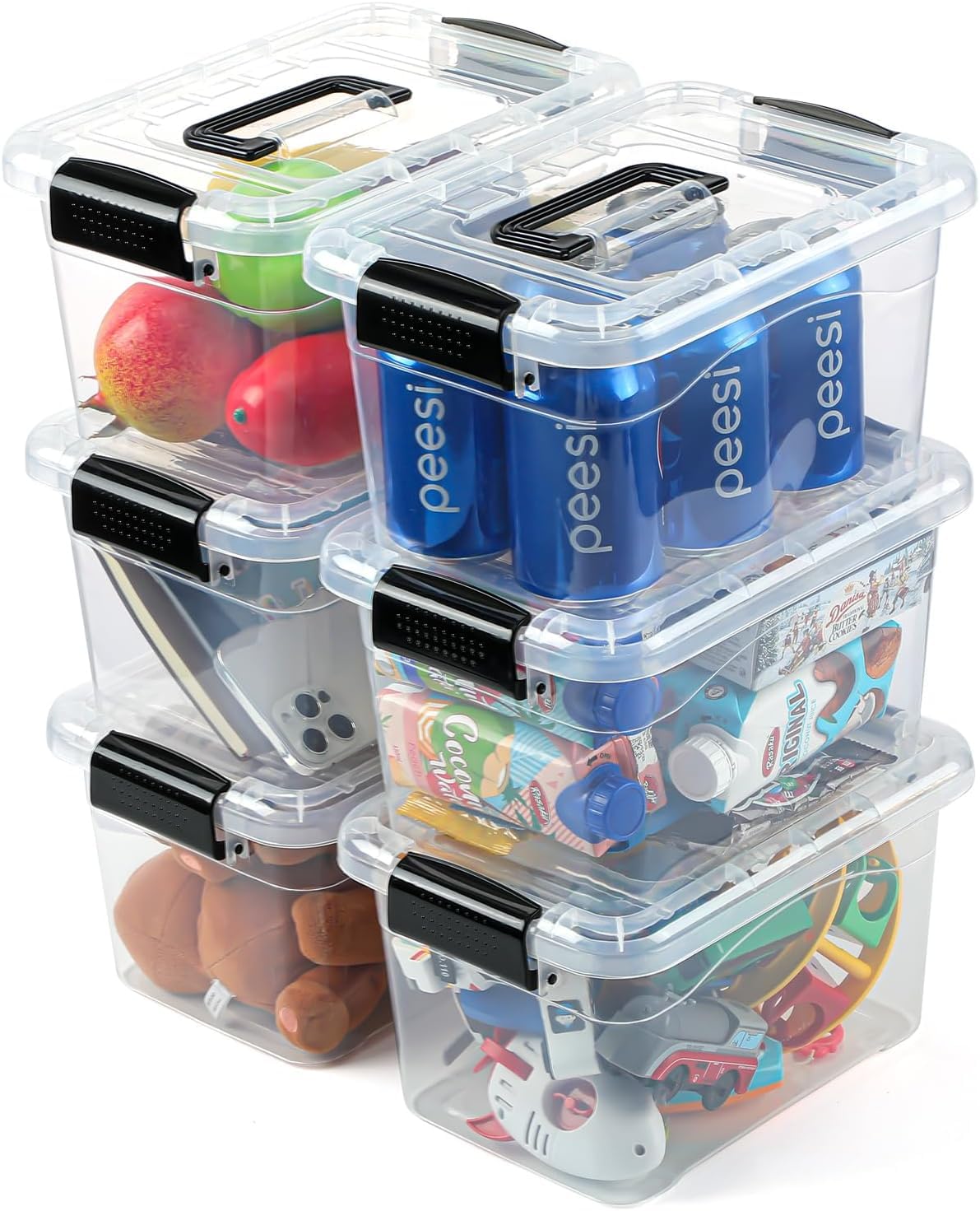 EOENVIVS Plastic Storage Bins with Lids 6 Packs, 7 Quart Storage Organizer Bins