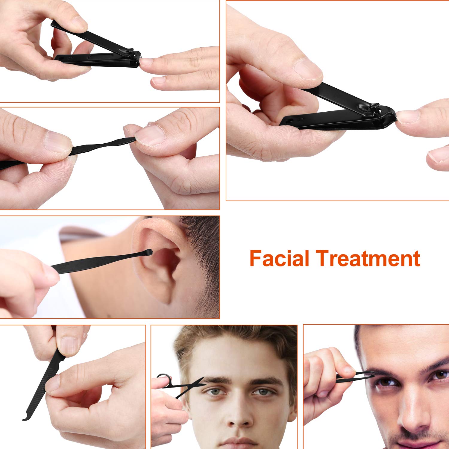 Manicure Set Personal care - Nail Clipper Kit Luxury Manicure 8 In 1 Professional Pedicure Set Grooming kit Gift for Men Husband Boyfriend Lover Parents Women Elder Patient Nail Care: Beauty