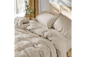 SONORO KATE 100% French Linen Duvet Cover King Size, Soft Breathable for Hot Sleepers, Moisture Wicking & Durable Cover Set - Zipper Closure & 4 Corner Ties Duvet Covers 3 Piece (Linen,King)
