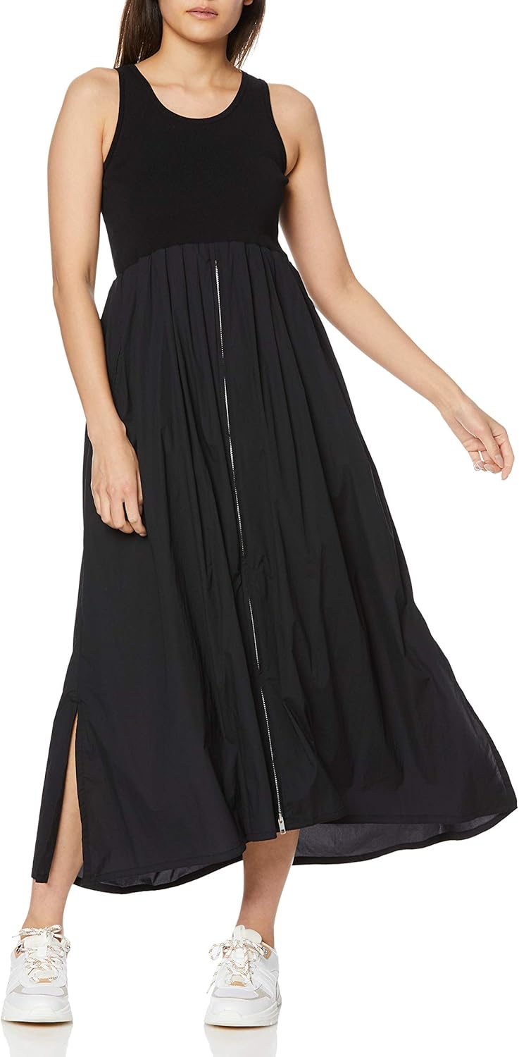 Amazon Co Jp エミ Emmi Atelier ノースリニットドッキングワンピ 13wfo16 レディース Blk 日本 1 日本サイズ9 号相当 服 ファッション小物