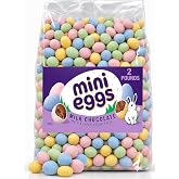 Mini Eggs Chocolate Candy, 2 Lbs Bulk, Candy Coated Milk Chocolate Eggs, Pastel Colored Chocolate Candy Balls, for Goodie Bag Stuffers and Snacking