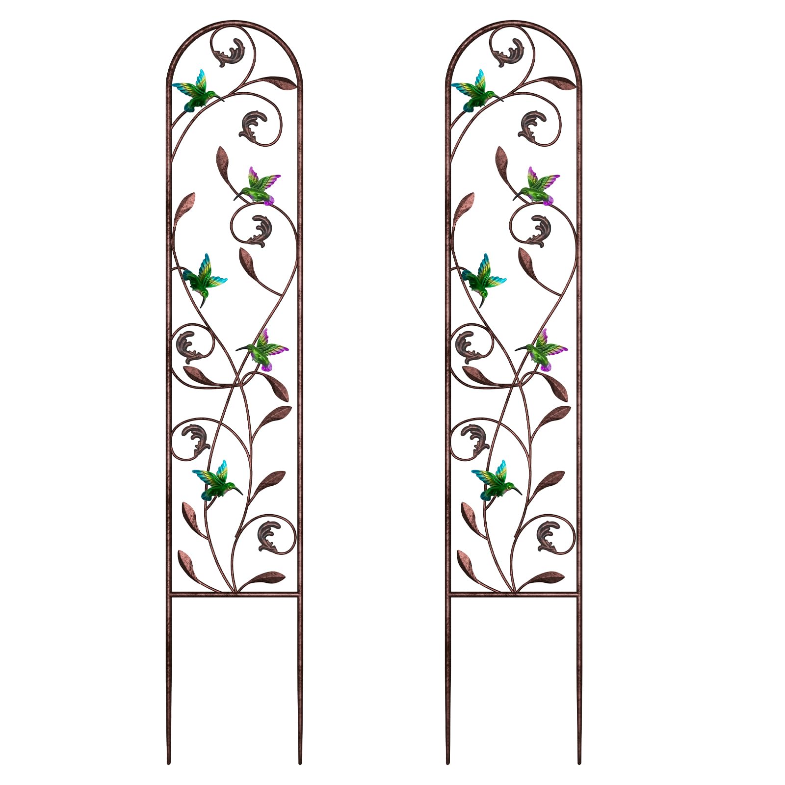 Photo 1 of aboxoo Set of 2 Packs Hummingbird Metal Garden Trellis for Climbing Plants,Outdoor Decorative Flowers Arch Fence Trellis for Outdoor Patio,Garden,Lawn,Yard,Backyard,Wall Brackets,60'' H x 11'' W