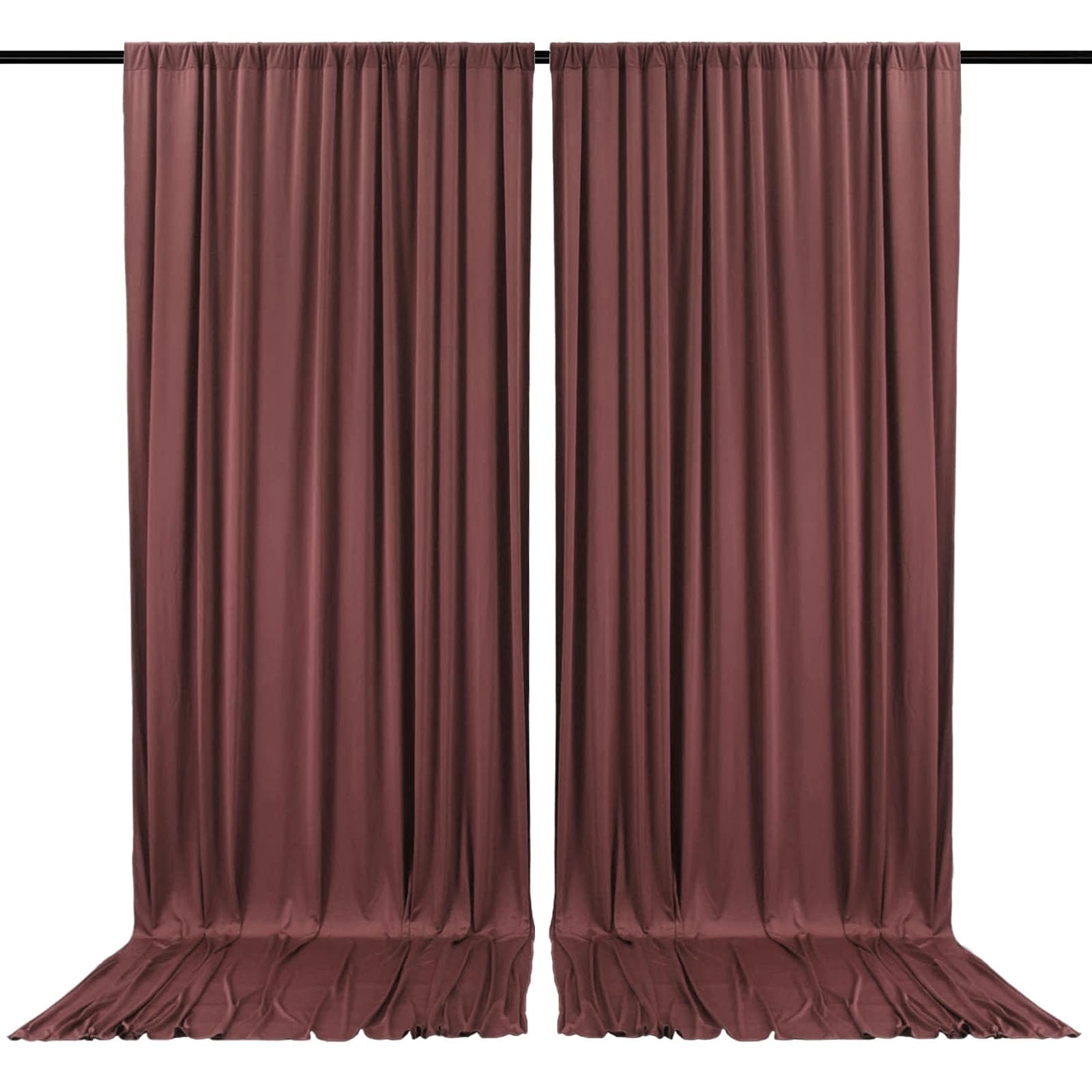 Photo 1 of 2 Panels Red Brown Backdrop Curtain, 10 x 7 Feet Background Curtains for Parties, Weddings, Baby Showers, Bachelorette Halloween, Christmas Birthday Party Photoshoot Backdrop Curtains Decorations