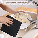 VIVOTE Microfibre Tea Towels 40x56cm 380gsm Black No Fluff Quick Dry Laundry view 3