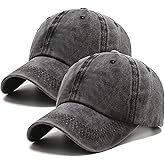 PFFY 2 Packs Vintage Washed Distressed Baseball Cap Golf Dad Hat for Men Women