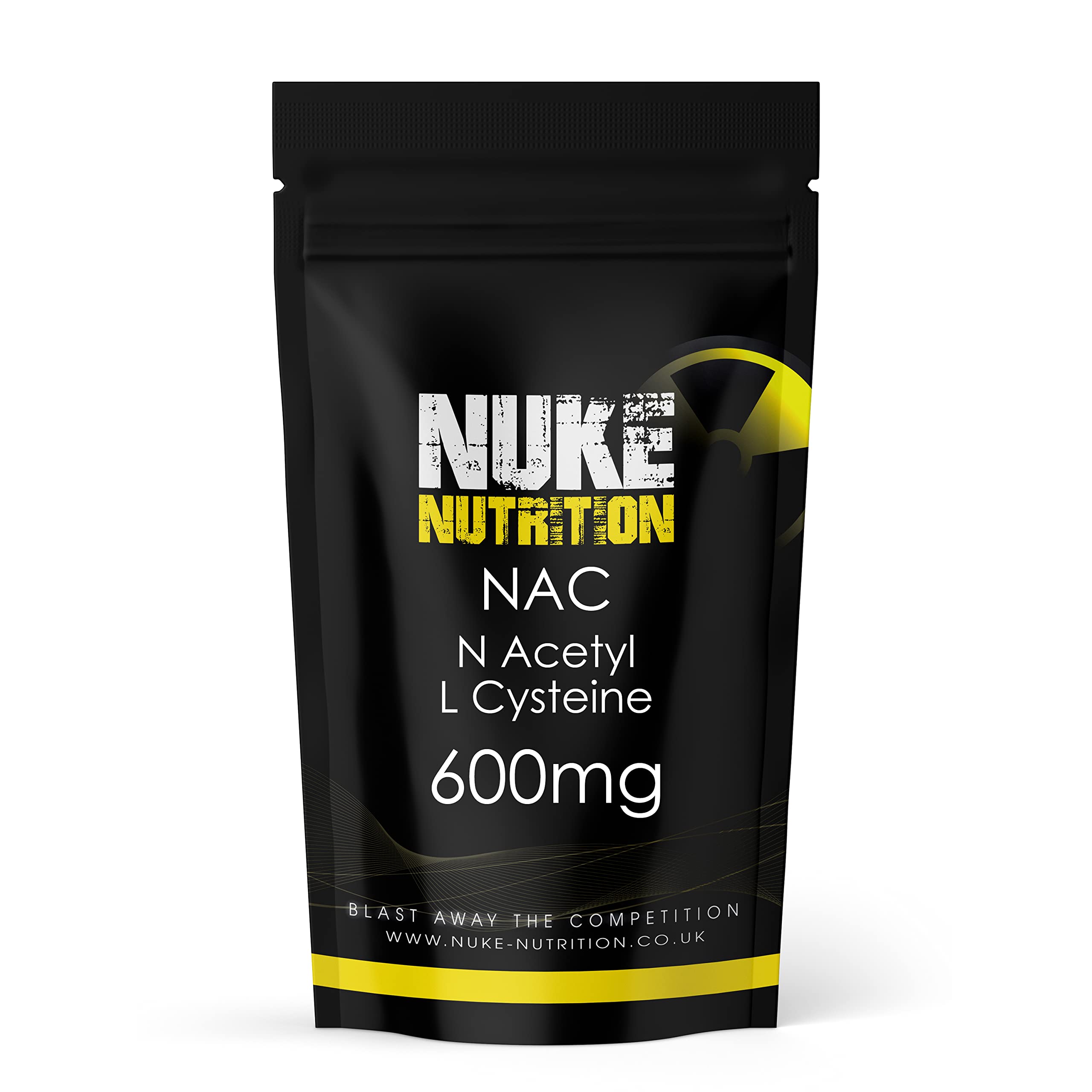 Nuke Nutrition NAC Supplement 600mg | High Strength NAC N-Acetyl-Cysteine 120 Vegan Capsules with High Bioavailability | Amino Acid N-Acetyl-Cysteine Nutritional Supplements | Manufactured in the UK