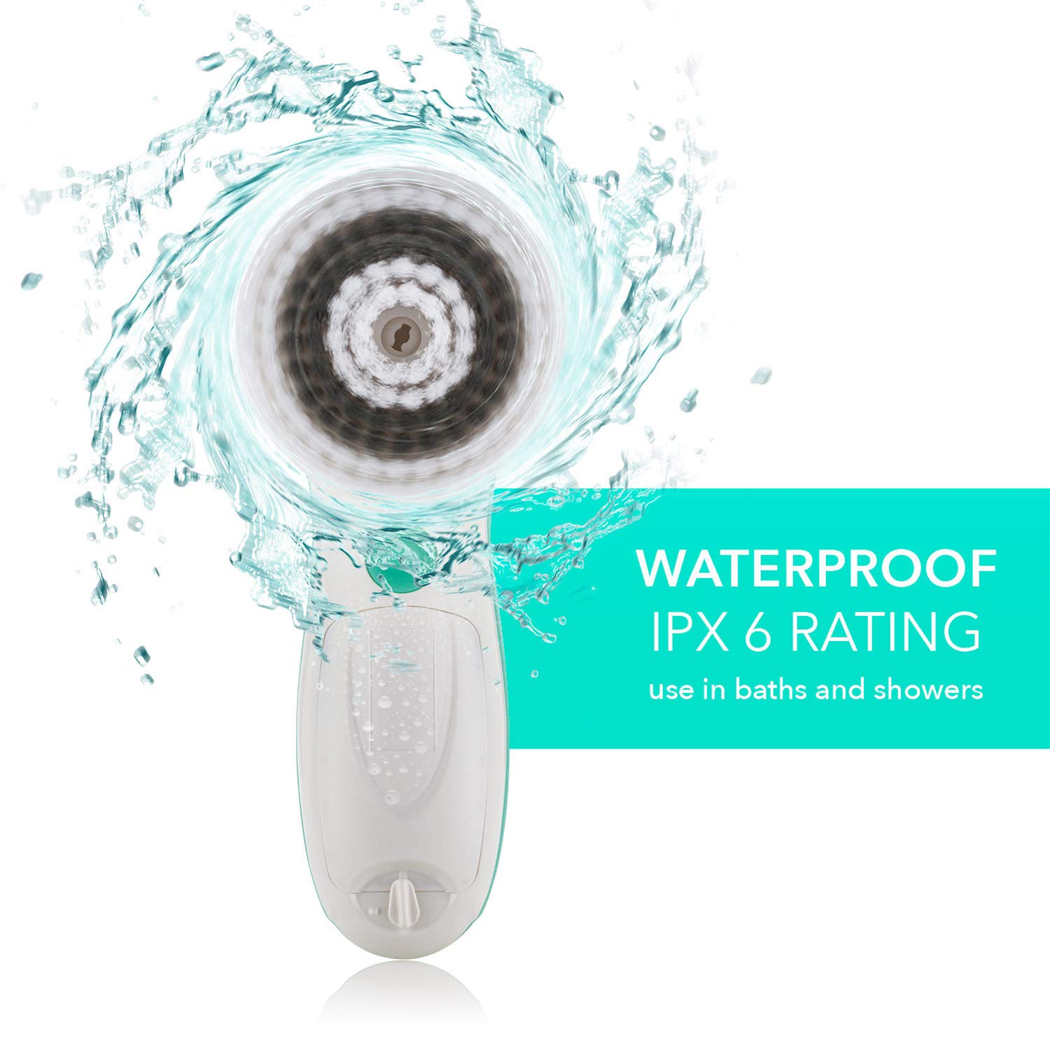 Fancii 7 in 1 Waterproof Electric Facial & Body Cleansing Brush Exfoliating Kit with Handle and 6 Brush Heads - Best Advanced Spin Brush Microdermabrasion Scrub System for Face: Beauty