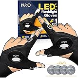 Christmas Stocking Stuffers Gifts for Men - LED Flashlight Gloves Mechanic Gifts for Women Husband Boyfriend Teen Guy, Stretc