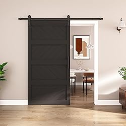 JUBEST 42"x84" Sliding Barn Door with Door Hardware