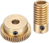 sourcing map 0.5 Module Worm Gear Set 50:1 Reduction Brass 6mm Hole Drive Gear view 1