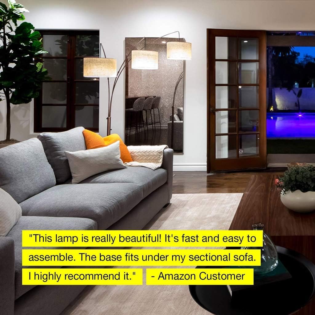 Amazon Com Modern Arc Led Floor Lamp With Metal Base Standing