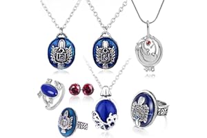 HJYZY 8pcs Vampire Diaries Jewelry Daywalking Katherine Sapphire Elena Gilbert Opening Vervain Locket Necklace Salvatore Damon Stefan finger Family Crest Ring Diamond Stud Earrings