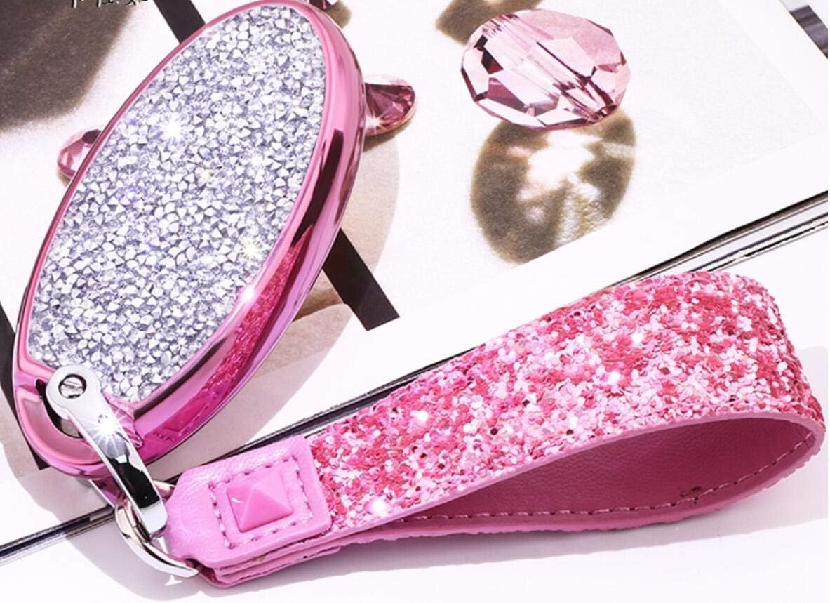 NIUHURU Car Remote Control Key Case Key Cover Key Chains fit for Nissan Infiniti Sylphy X-Trail Qashqai Sunny Tiida Livina Bluebird Teana Crystal Rhinestone fashion Accessories (pink)