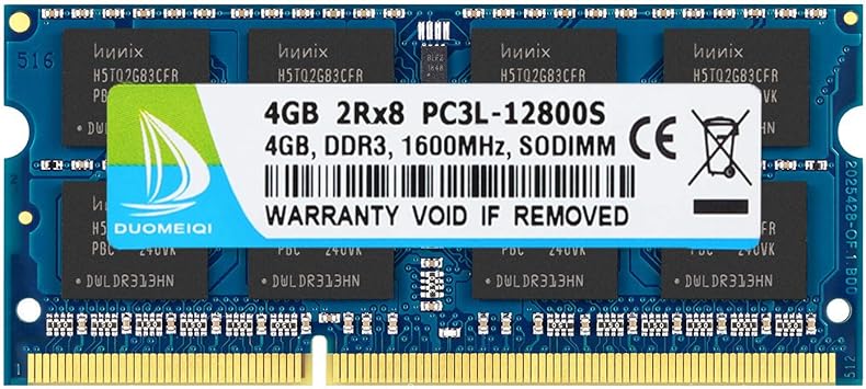 Duomeiqi 4gb 2rx8 Pc3l Pc3l s Ddr3l 1600mhz So Dimm Ram Cl11 4 Pin 1 35v 1 5v Non Ecc Unbuffered For Macbook Pro 13 Inch 15 Inch Mid 12 Imac 21 5 Inch Late 12 Early 13 At Amazon Com