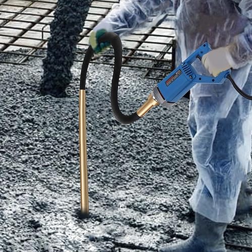 Geeyae Concrete Vibrator, 3/4HP 13000VPM Electric Hand Held Power Concrete Vibrator 800W 110V w/ 4FT/1.2M Shaft Rod Concrete Tools Electric Concrete Vibration Geeyae Concrete Vibrator, 3⁄4HP