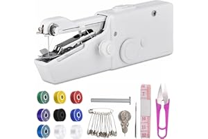 SRYNRIWIM Handheld Sewing Machine,Mini Sewing Machine for Adults Quick Stitching,Portable Sewing Machine for Beginners with Sewing Supplies Suitable for Home,Travel,DIY