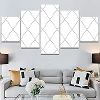 SIGNWIN 5 Panel Canvas Wall Art Modern Art Decorative Elements Fun Geometric Mixed Media Multicolor Patterns for Home Decorations Ready to Hang - 60