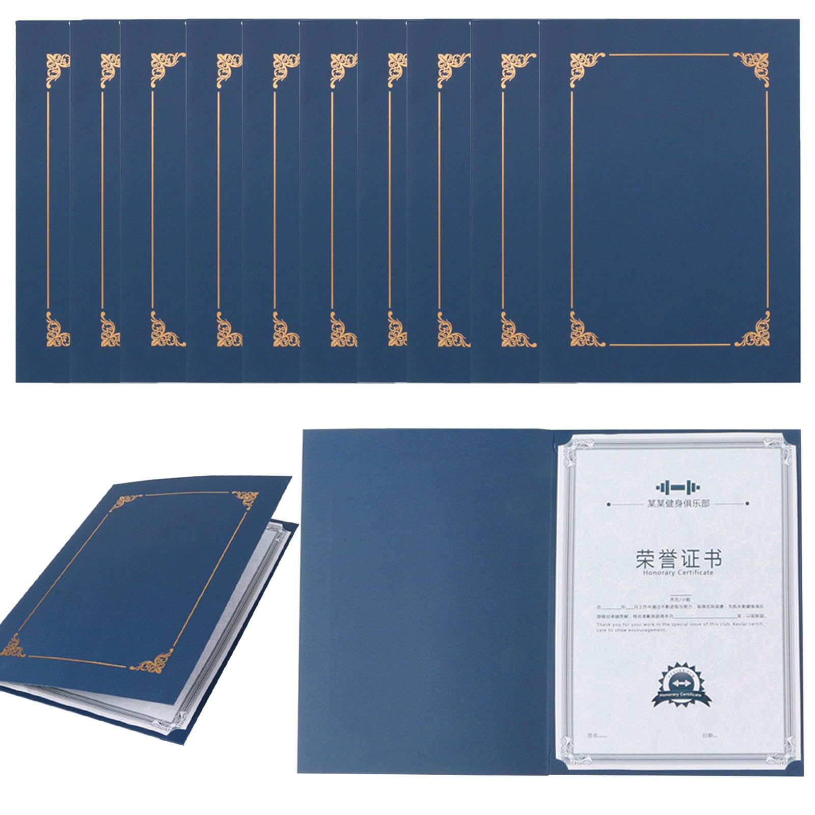 10pcs A4 Certificate Folders Certificate Holders Professional Certificate Sleeves Honor Certificate Covers for Award Certificates Diploma Cover Graduation Diploma Holders Folders Certificate Protector