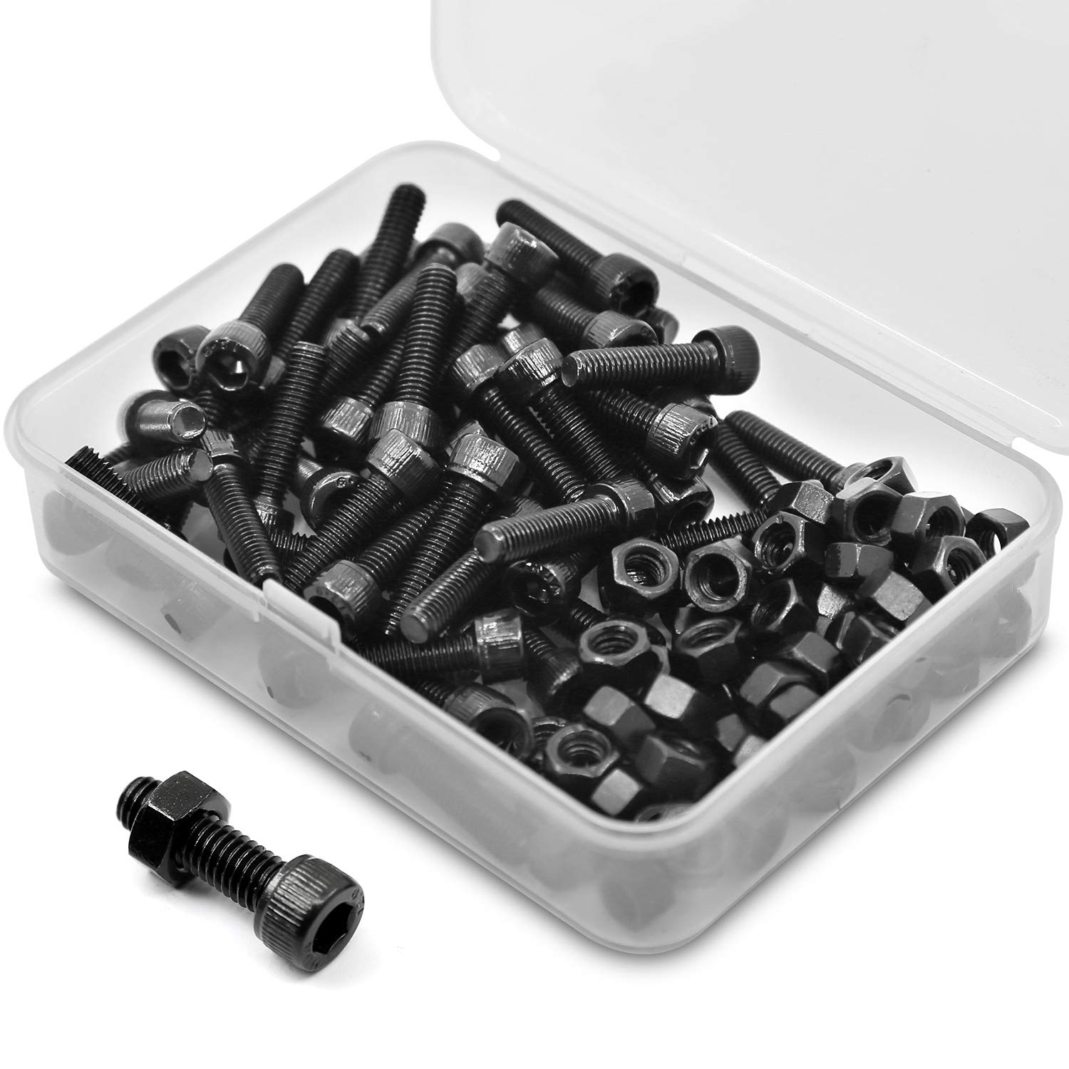 M5 x 20mm 60PCS Socket Head Cap Screws Bolts and Nuts Set 12.9 Grade Alloy Steel Allen Socket Drive — image 1