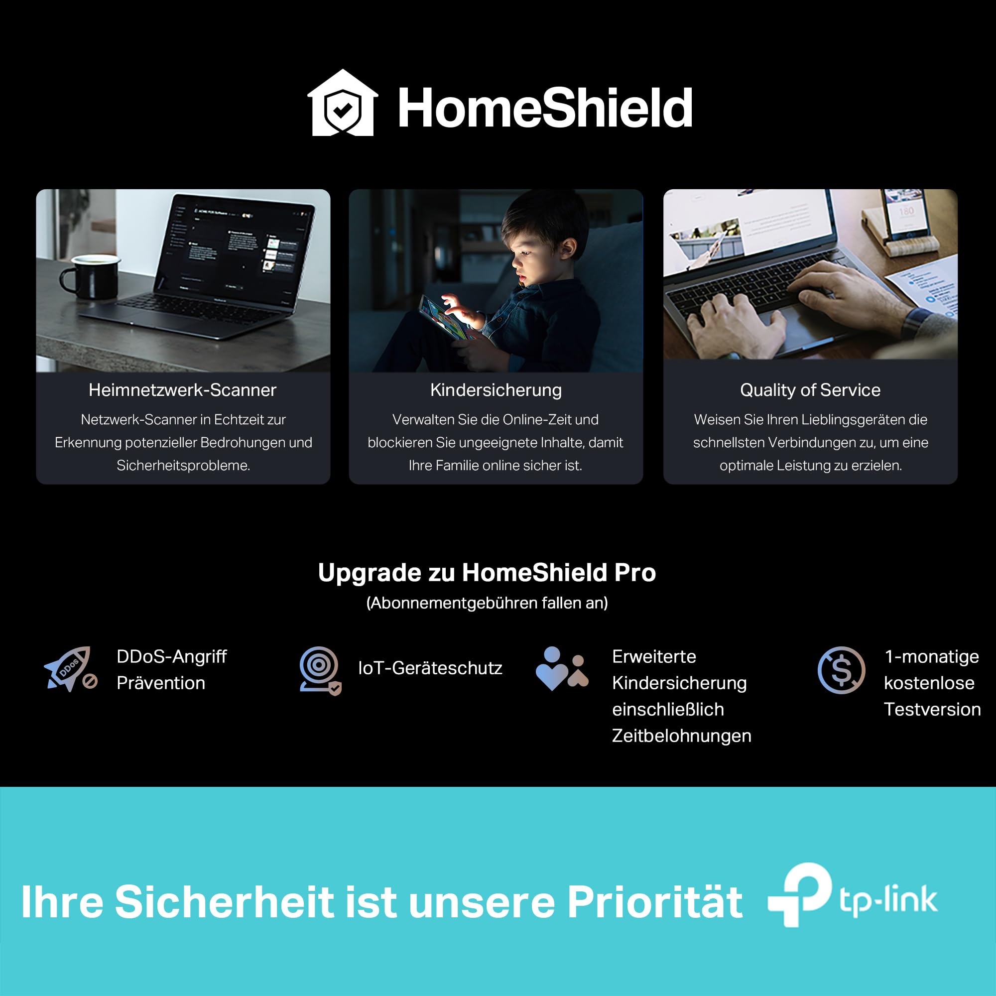 TP-Link Tri-Band BE9300 WiFi 7 Router Archer BE550, 6-Stream 9.2 Gbps, 2.5G Ports, USB 3.0, 6 Intelligent Internal Antennas, VPN Clients and Servers, HomeShield