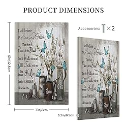 Sghxwp Blue Butterfly Rustic Flower Inspirational