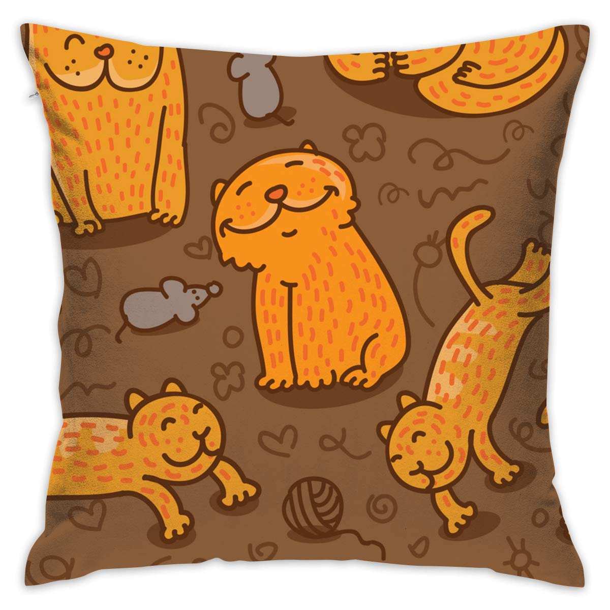 Amazon Com Eante Throw Pillow Cover Funny Orange Cat Decorative