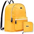 Paravel Fold Up Travel Backpack | Packable and Lightweight Foldable Travel Bag | Carry On Nylon Backpack with Trolley Sleeve, Canyon Yellow