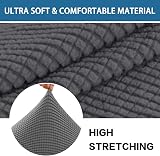 BellaHills Stretch Sofa Cushion Cover Grey Jacquard Fabric Elastic Bottom 2 view 7