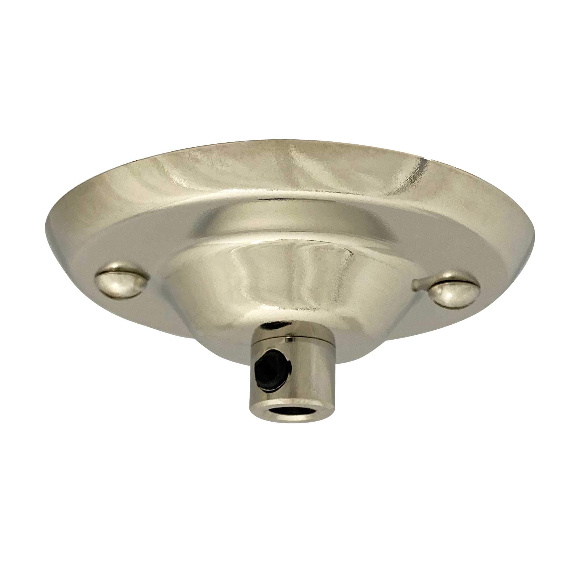 ElekTek 75mm Diameter Ceiling Plate with Cord Grip Ideal for Pendant Bulbs Nickel Plated, Includes Screws