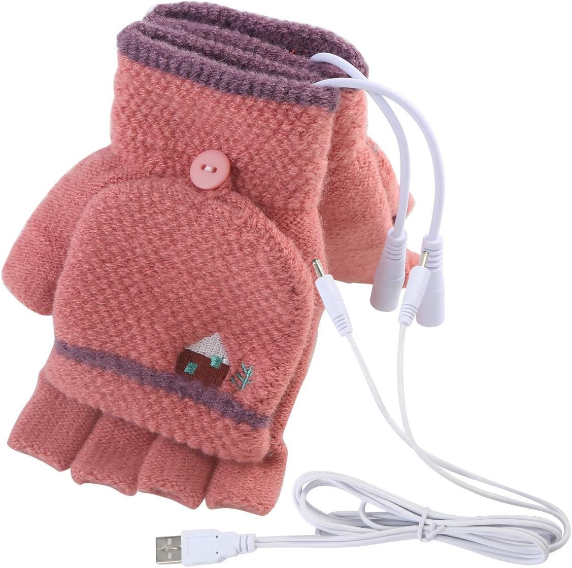 Men's Women's USB Heated Gloves Mitten, USB Hand Warmers Winter Warm