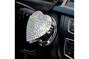 Ongfuwu Bling Car Engine Start Button Cover, Cute Heart Shape Diamond Ignition Button Cover Sticker, Sparkly Rhinestone Push to Start Button Decoration Decal for Women Girls (Colorful)