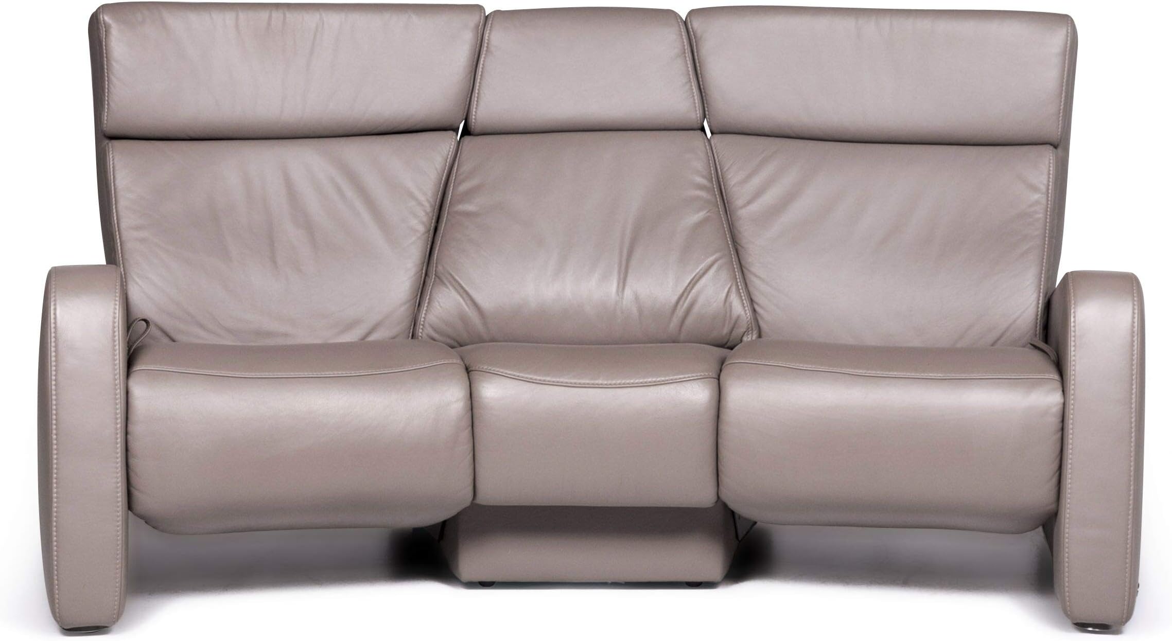 Himolla designer leather sofa beige three-seater couch function