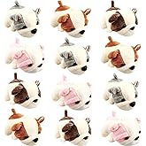 Cotiny 12 Pcs 4 Inch Mini Plush Puppy Toy Cute Stuffed Dog Toy Stuffed Animals Pendant for Birthday Party Ornaments Stuffed Doll Keychain Home Decoration, 4 Colors