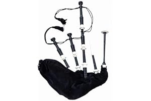 McWilliams PROFESSIONAL SCOTTISH HIGHLAND BAGPIPE FNS MOUNTS AND BAG (Black IVRY)