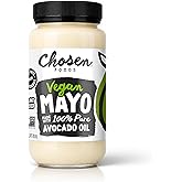 Chosen Foods Vegan Mayo, 24 Fl Oz - Plant Based Mayonnaise made with 100% Pure Avocado Oil - Non-GMO, Gluten-Free, Dairy-Free