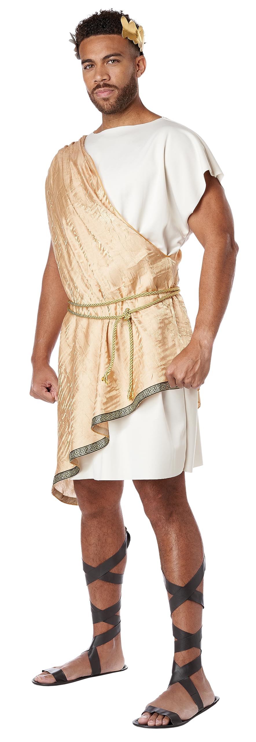 Photo 1 of California Costumes, Greek God Toga, Adult, Cream/Gold, Small/Medium
