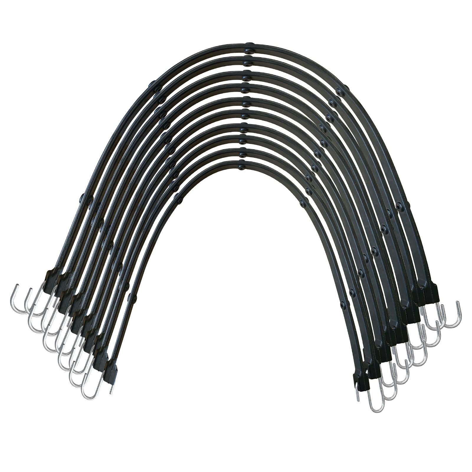 HOXWELL Adjustable 31" Rubber Bungee Cords with Hooks, EPDM Bungee Cord with 150% Max Stretch, Heavy Duty Bungee Straps for Securing Tarps, Canvases, Cargo, Motorcycle, Weatherproof, Pack of 10