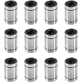 MELIFE 12PCS LM8UU Linear Ball Bearings, 8mm Bore Dia Linear Motion Bushing with Double Side Rubber Seal Great for CNC Machine 3D Printer
