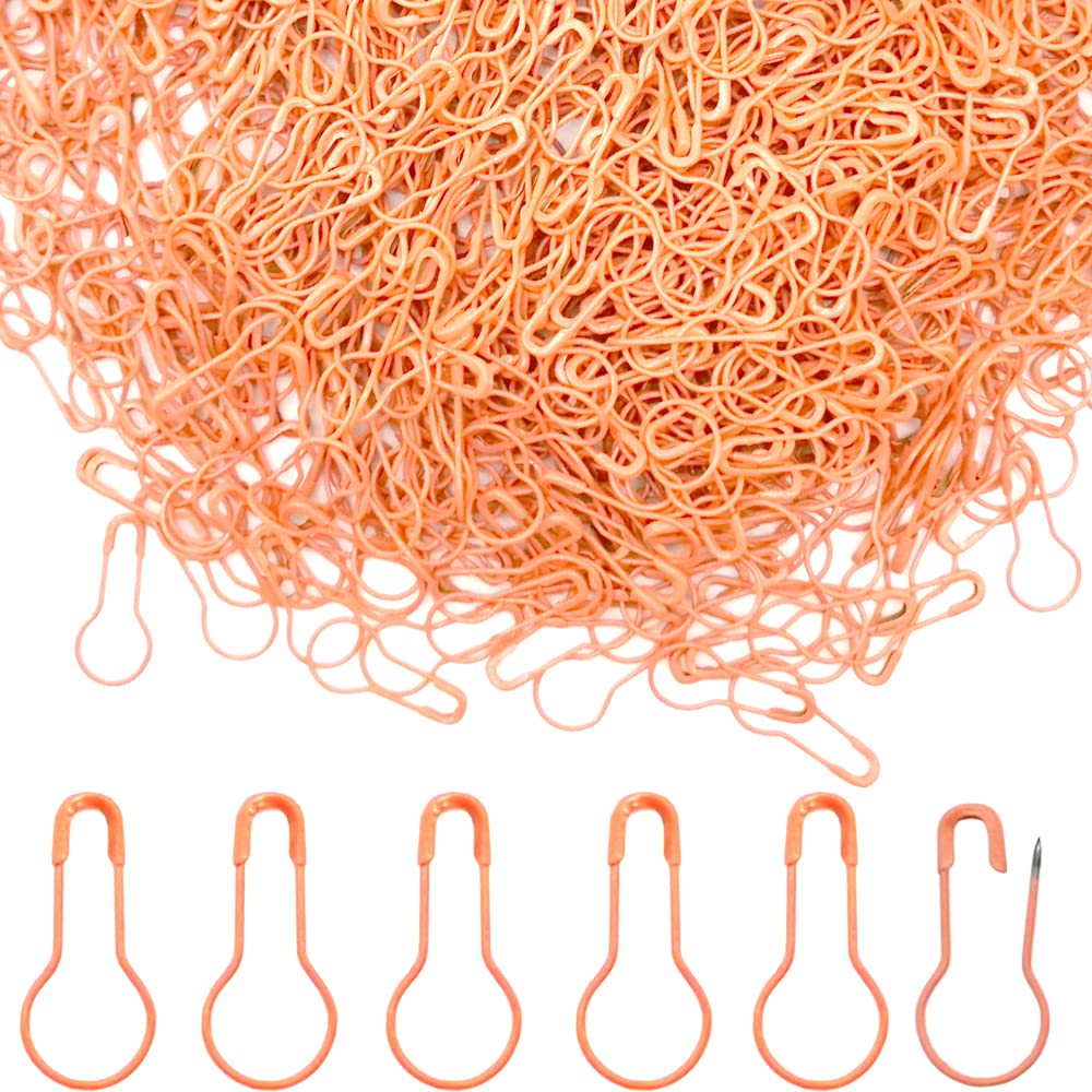 Yosawo 500 pcs Safety Clothing Tag Pins Bulb Pin Metal Gourd Calabash Pin for Hand Sewing DIY Crafts Home Accessories (Orange)