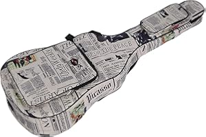ERYUE 600D Water-Resistant Oxford Cloth Newspaper Style Stitched Padded Straps Gig Bag Guitar Carrying Case for 41Inchs Acoustic Classic Folk Guitar