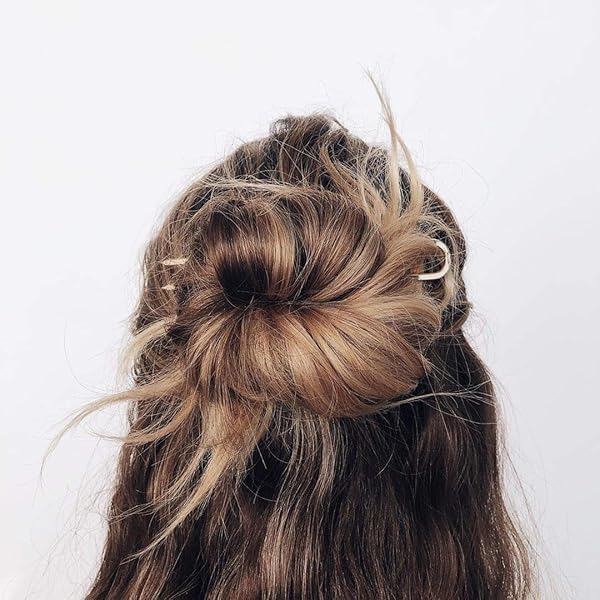KRISTIN ESS FRENCH PIN SET OF 2 – U SHAPED FRENCH HAIR PINS FOR BUNS, CHIGNONS, WEDDING UPDO HAIRSTYLES AND TOP KNOTS – HAIR STYLING ACCESSORIES FOR WOMEN – GOLD