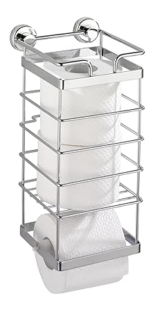 WENKO 17833100 Power-Loc WC-Ersatzrollenhalter Sion - Befestigen ohne bohren, Stahl, 14 x 32 x 15.5 cm, Chrom
