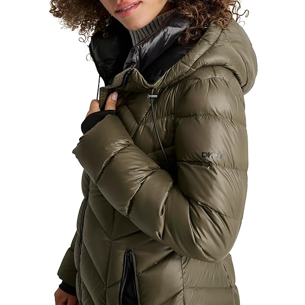 DKNY WOMEN’S OUTERWEAR,LODEN,LARGE