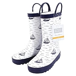 Hudson Baby Kids Rain Boots, Sailboat, 10 US Unisex