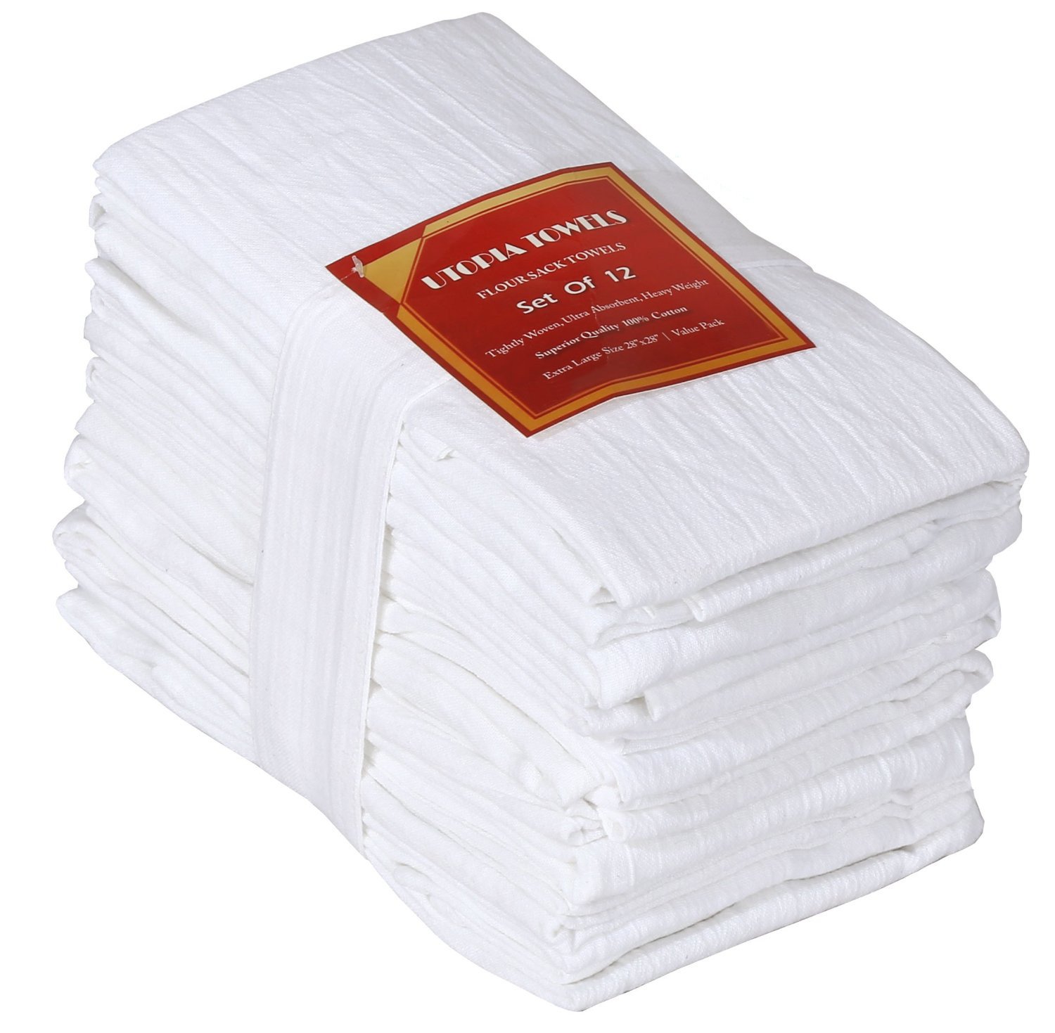 FlourSackTowels ( 12 Pack 28x28 Inch ) Pure Cotton DishCloth