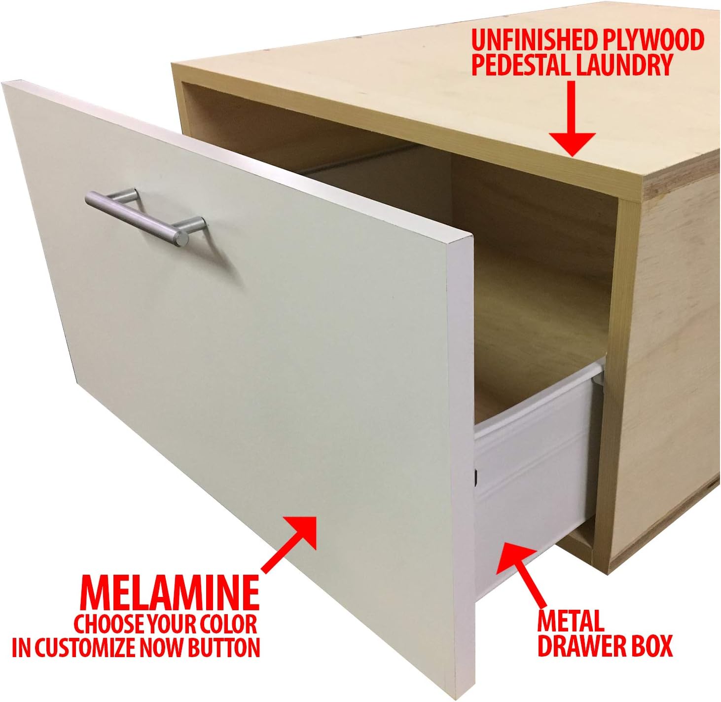 Amazon Com Wood Laundry Pedestal With Drawer Box Front Cover