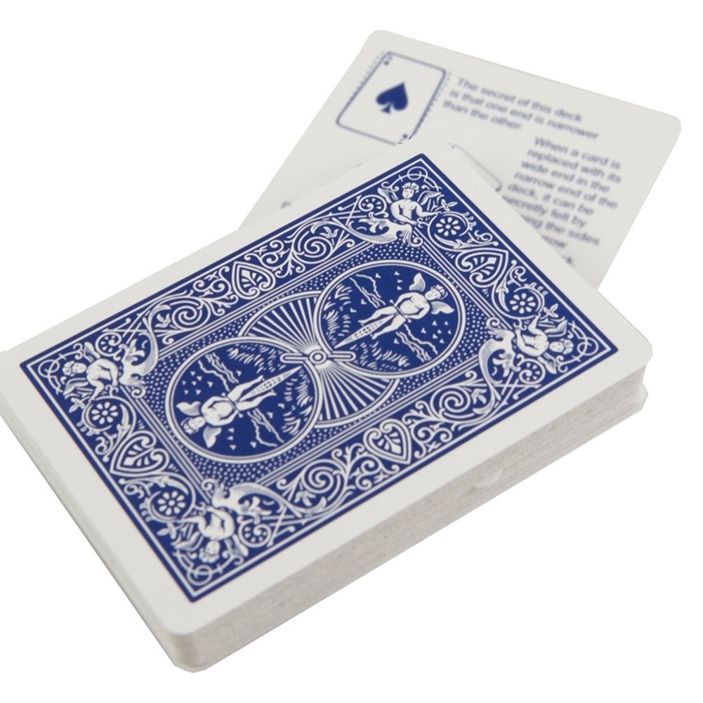 Magic Makers Bicycle Stripper Deck with 10 Bonus Tricks (Blue) - Tapered Magic Trick Deck