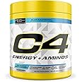 Cellucor C4 Energy + Aminos Powder | 5g BCAAs & EAAs for Muscle Recovery, 3 Electrolytes for Hydration, 100mg Natural Caffeine | Pre Workout | Zero Sugar, 30 Servings, Blue Raspberry